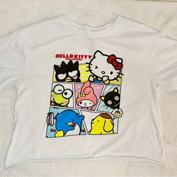 Hello Kitty & Friends White Cropped Tee - Picture 1 of 6